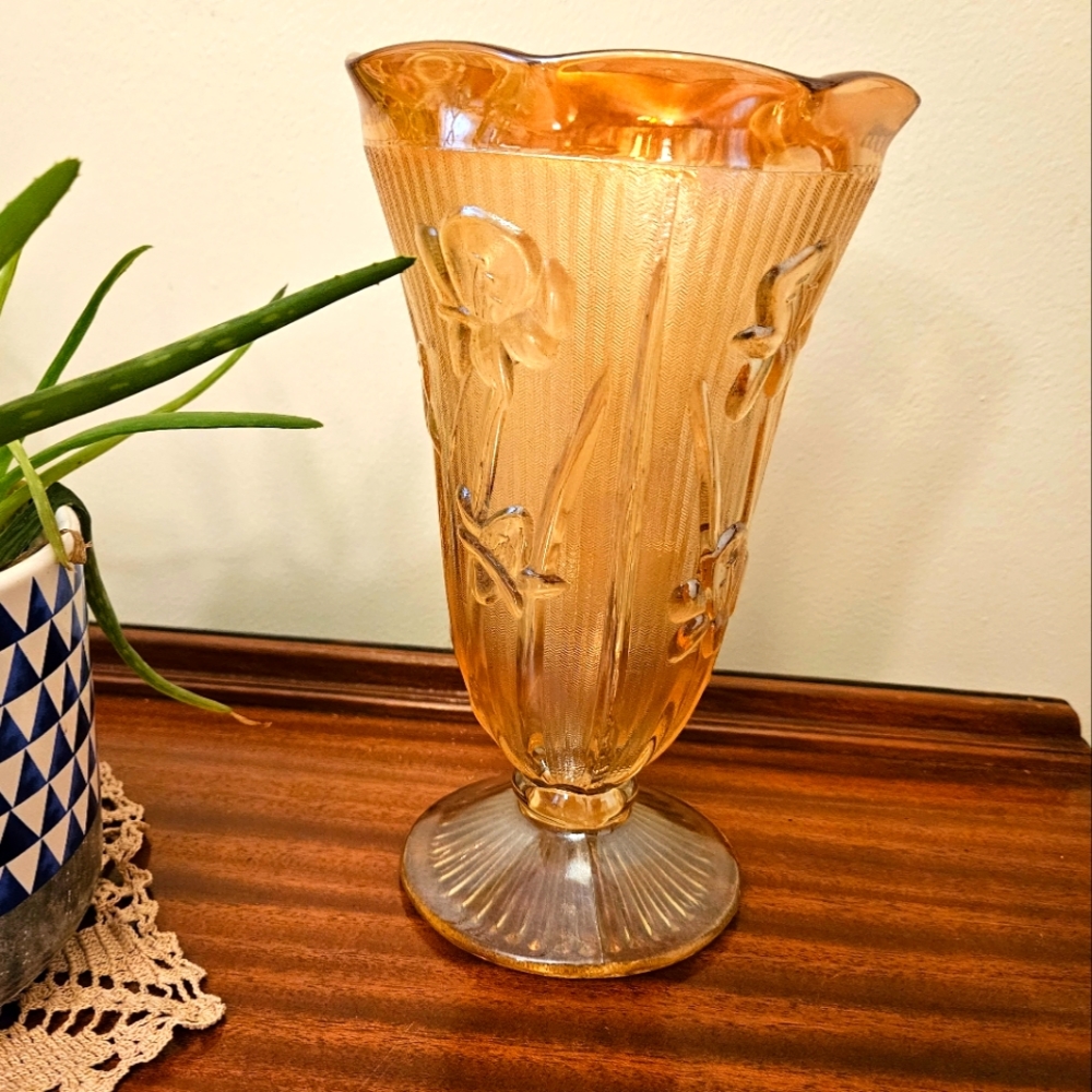 Vintage Carnival Glass Vase